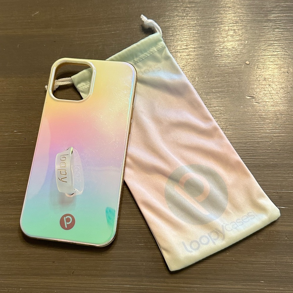 Loopy Rainbow Iridescent iPhone 12 Pro Max Case with Righty Loop, Used